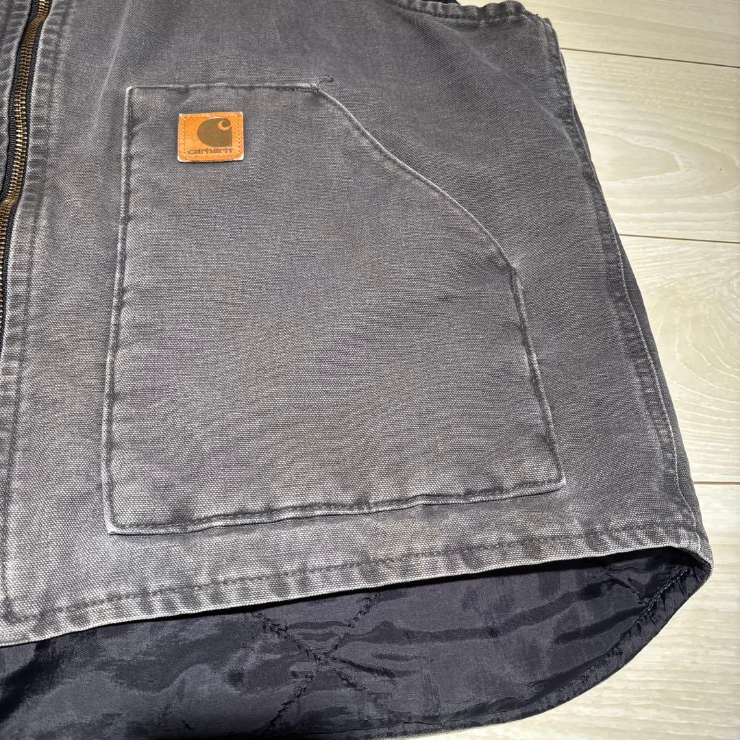 希少グレー・Lサイズ】カーハート ダックベスト V02 029 メキシコ製