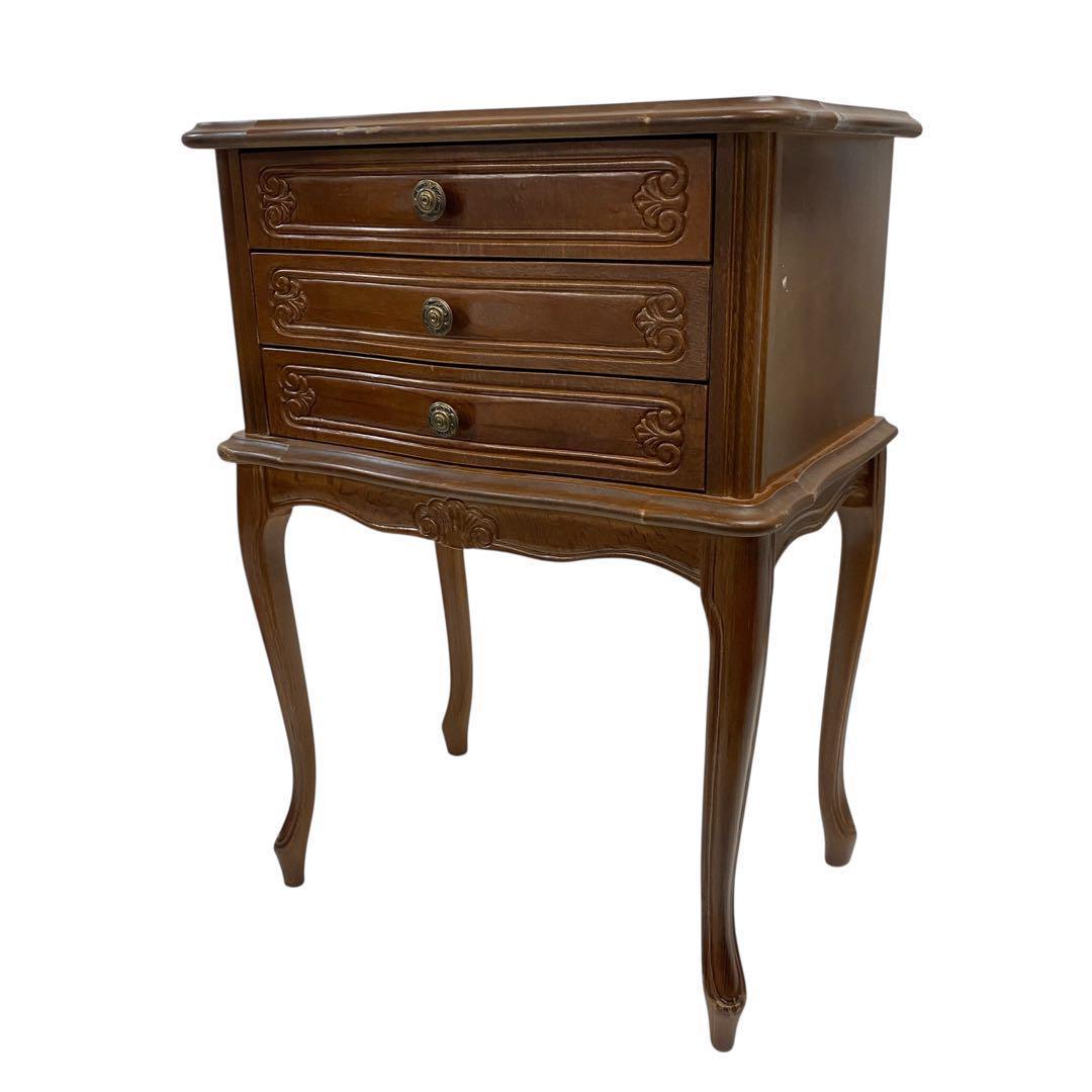 SF32 猫脚 リビングチェスト サイドチェスト イタリア製 3段 コンソール イタリア製 コンパクト収納家具シリーズ 猫脚サイドチェスト 3杯タイプ