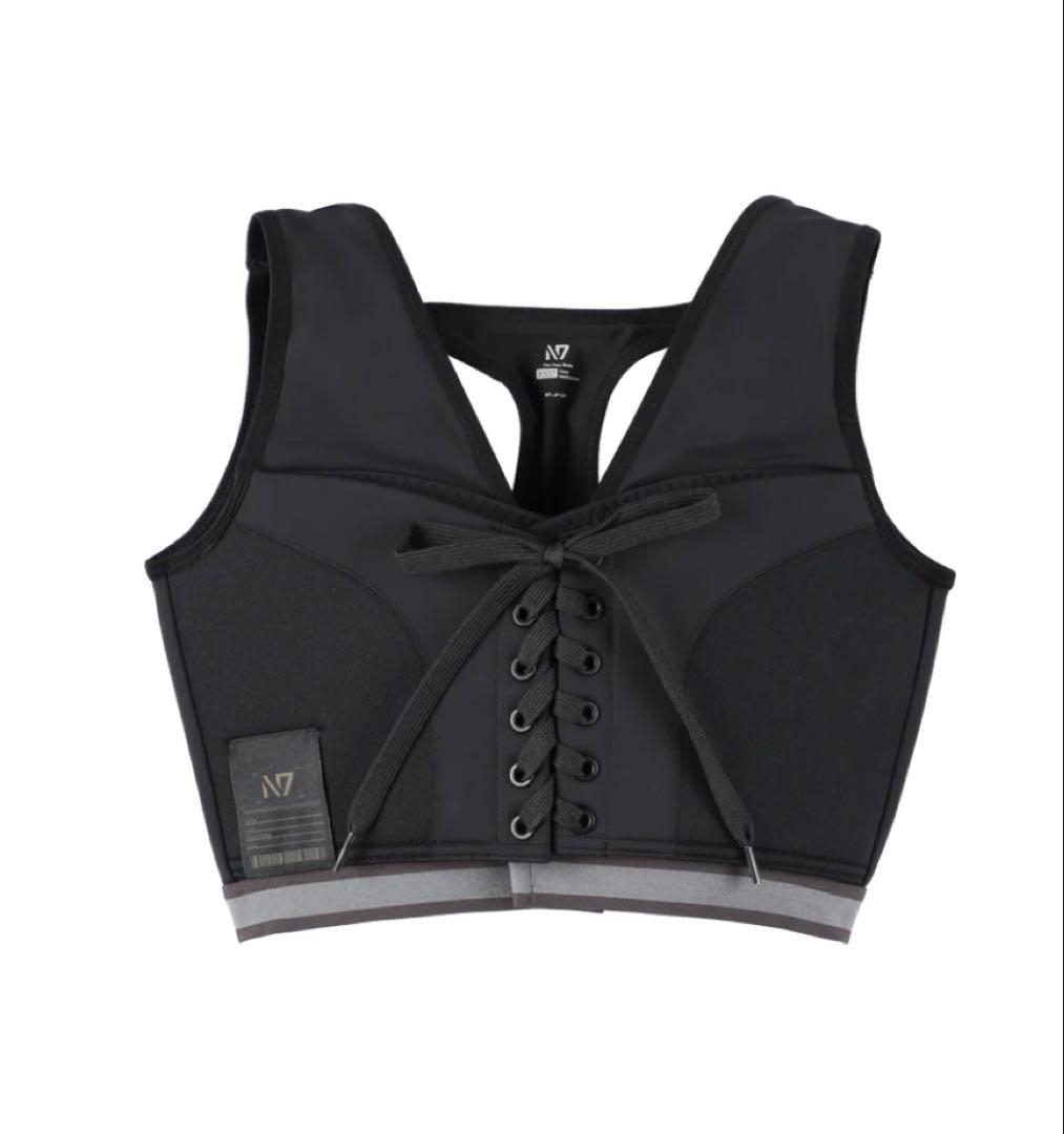 n7 レースアップスポーツブラ　ブラック