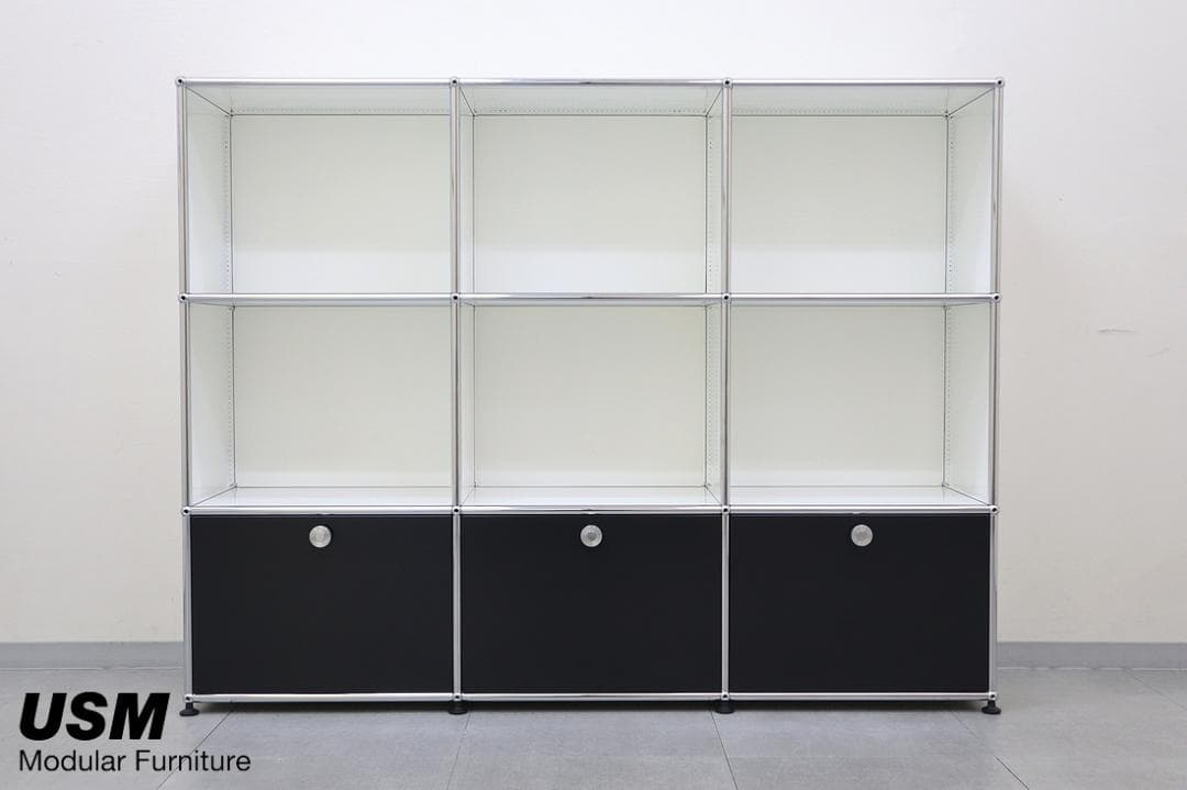 b 極美品 USM Haller ハラー キャビネット 3列3段 書棚 飾り棚