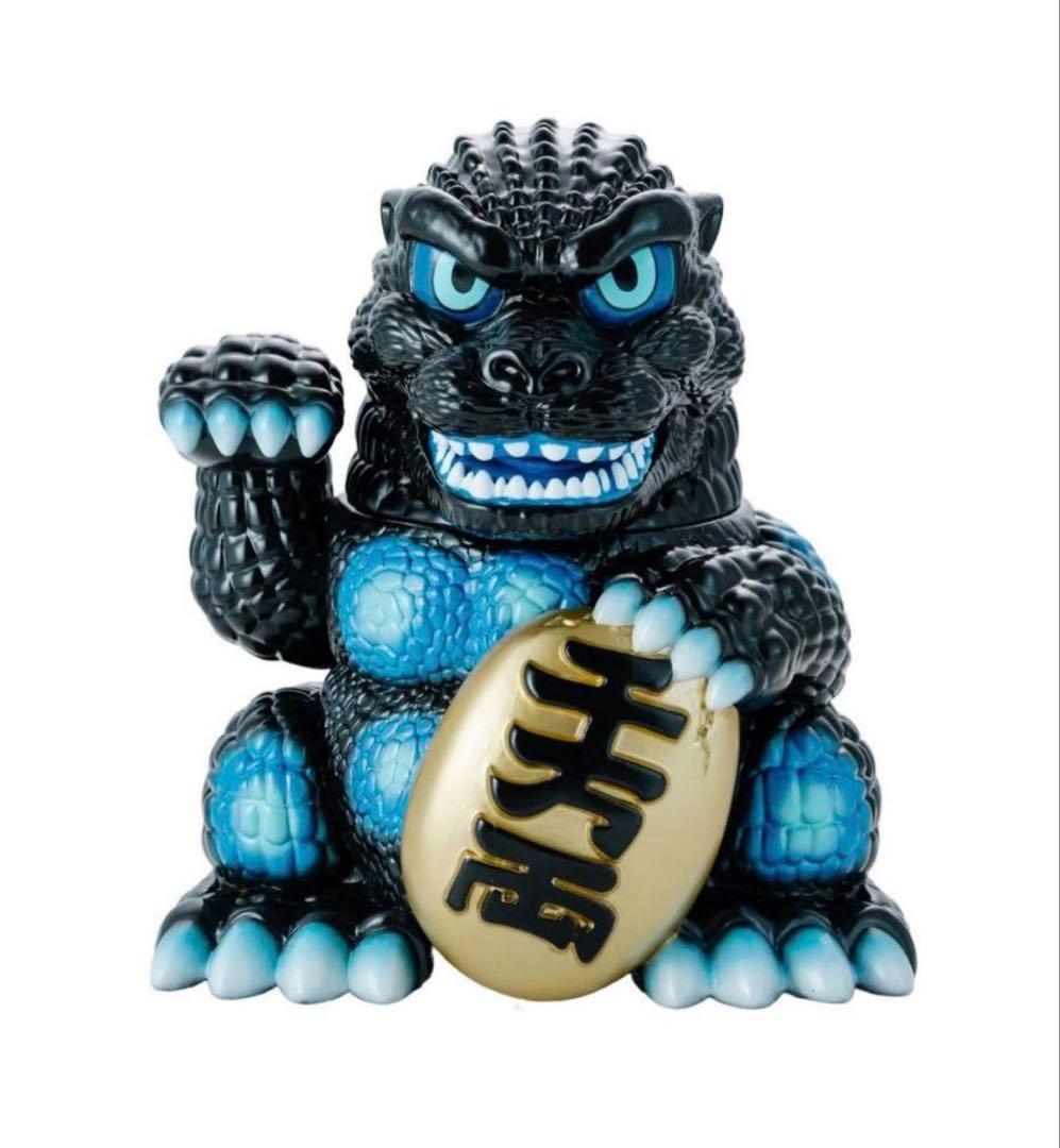 未来に帰る 招きゴジラ 青　ソフビ　godzilla