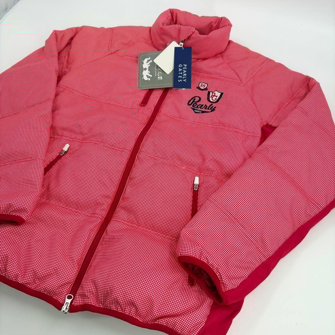 新品未使用　パーリーゲイツ ダウンジャケット 5 L 赤 チェック 805