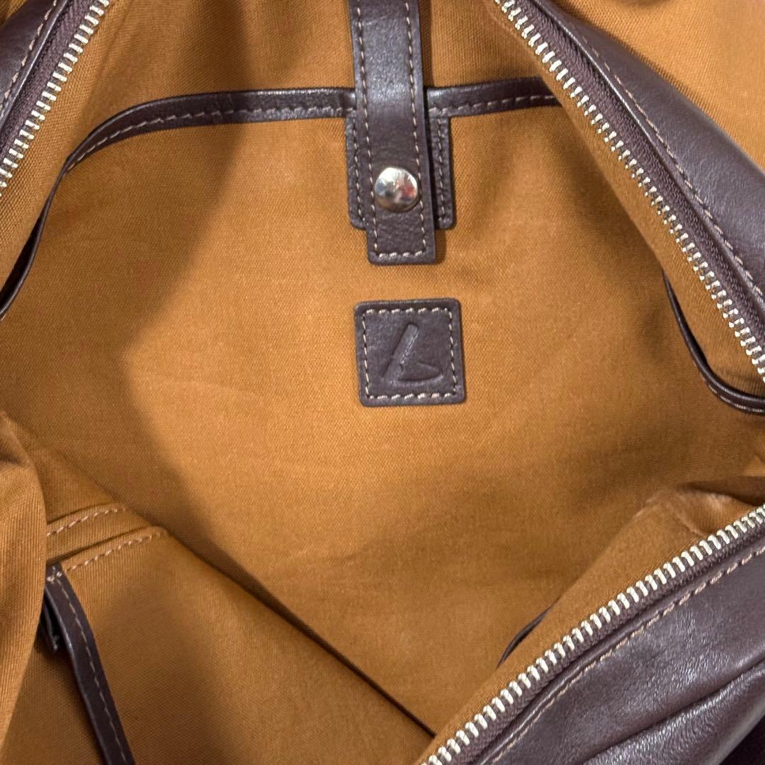 美品】 土屋鞄 フラップ メッセンジャー バッグ ステッチ 本革 レザー 茶