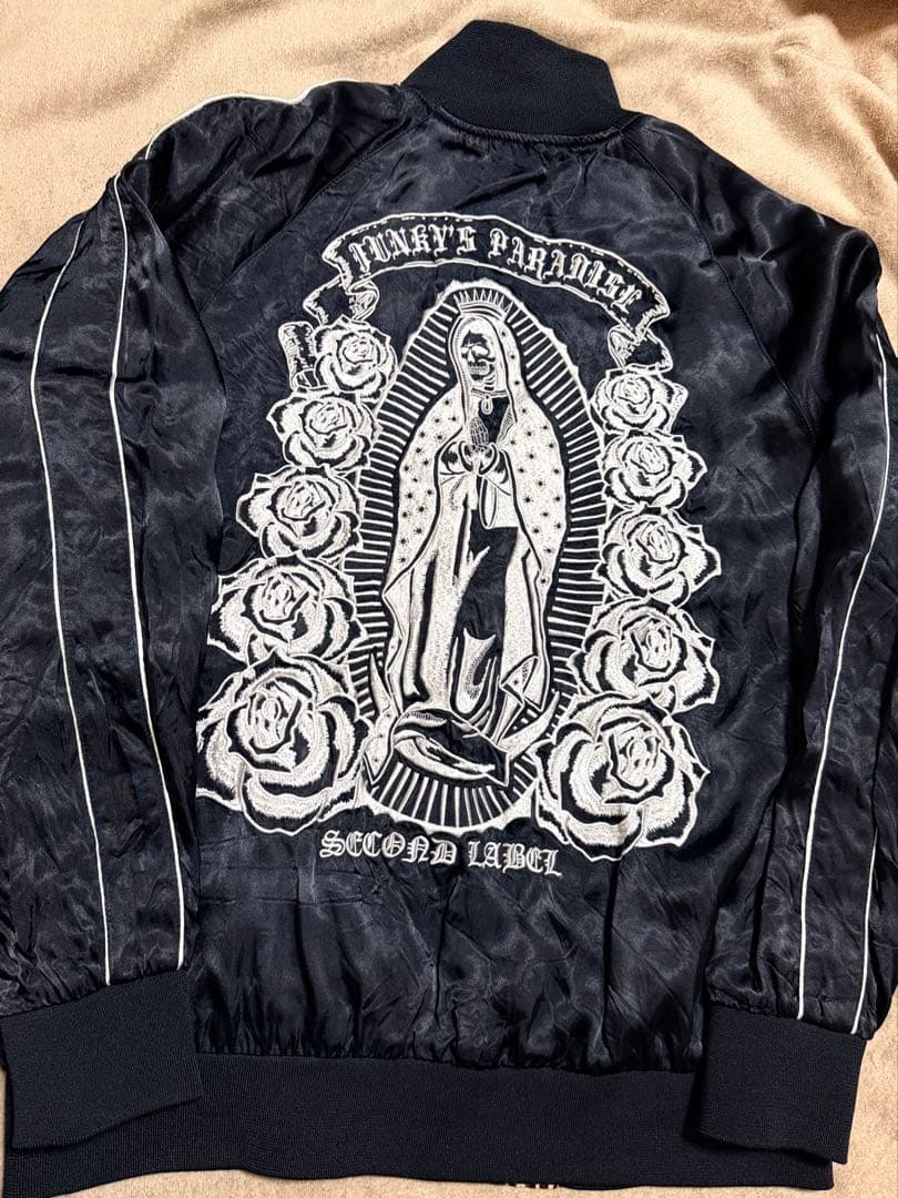 美品 ２面用 JUNKY 日本スカジャン unisex レーヨン マリア バラ