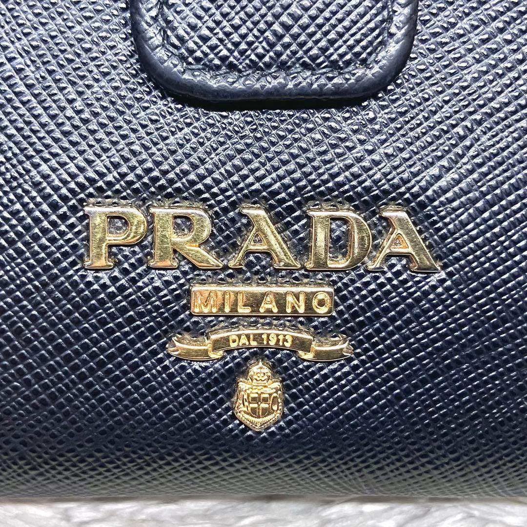 極美品✨PRADA 長財布 バイカラー サフィアーノ メタルロゴ 1MV025