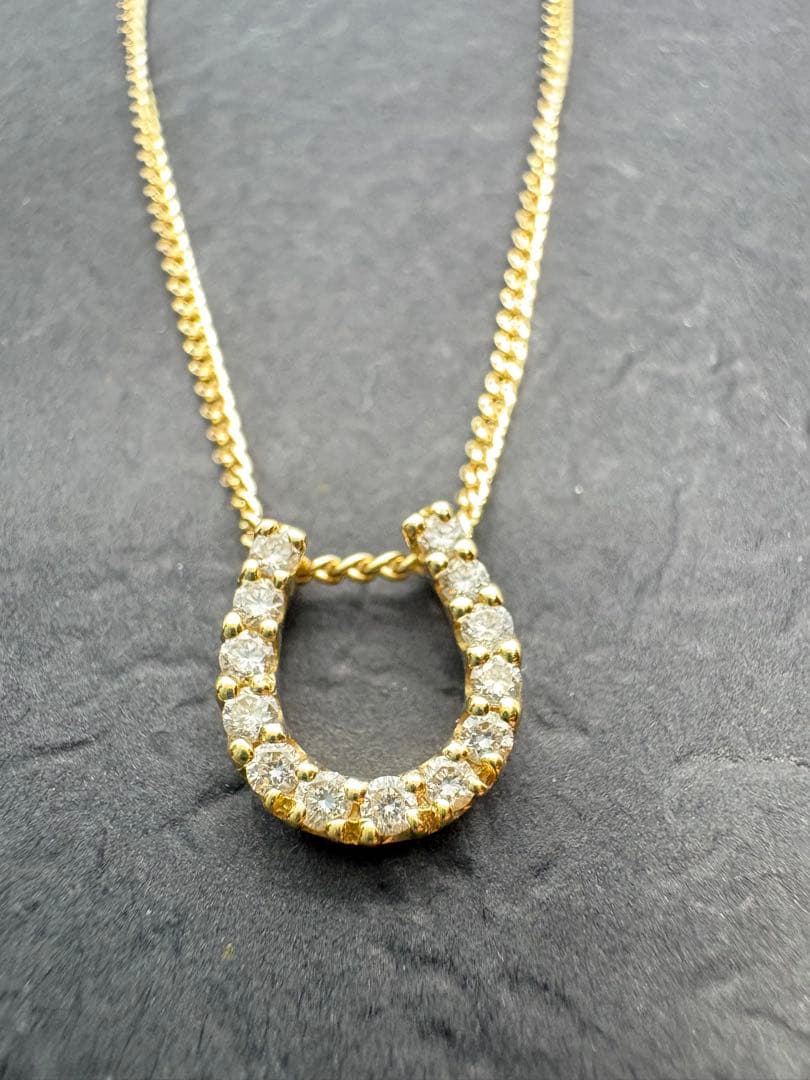 馬蹄　ネックレストップ　k18 0.17ct刻印 馬蹄 ネックレストップ k18 0.17ct刻印 - メルカリ