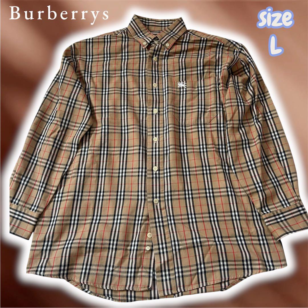 美品✨【Burberrys】バーバリー ノバチェック ホースロゴ 長袖シャツ L Burberrys バーバリー ノバチェック 長袖シャツ 39 M ホースロゴ