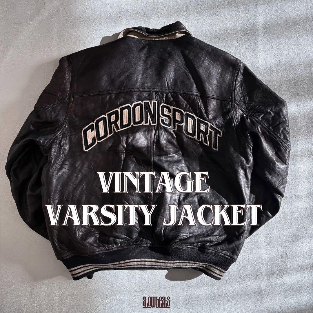 90s ヴィンテージ レザージャケット スタジャン BLACK L ストリート