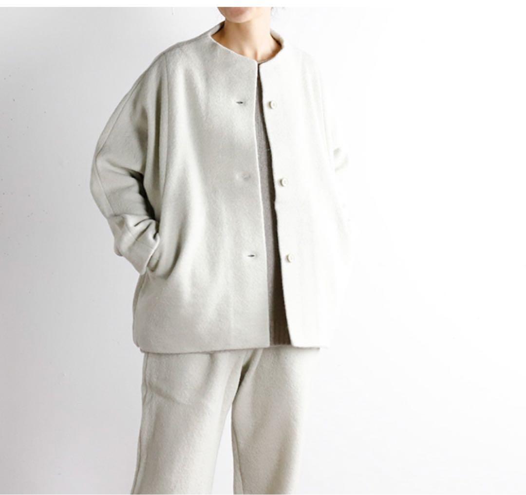 evam eva エヴァム　エヴァ　プレスウール　ショートコート