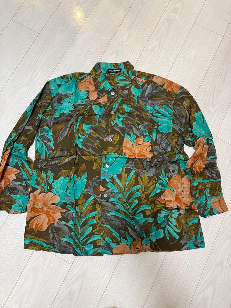 ISSEI MIYAKE花柄シャツ　レーヨン100% M