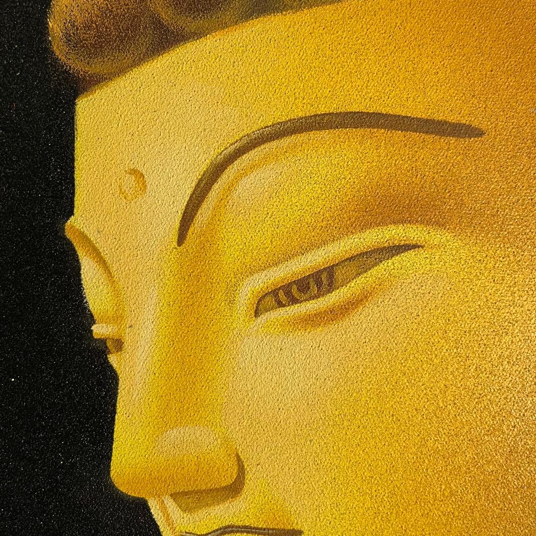 手書き油絵 仏像 額付 肉筆絵画 インテリア 油彩画 - メルカリ