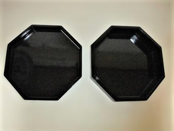 八角形 漆器 菓子器 花模様 青貝 螺鈿 菓子器 天然木 本漆器 逸品