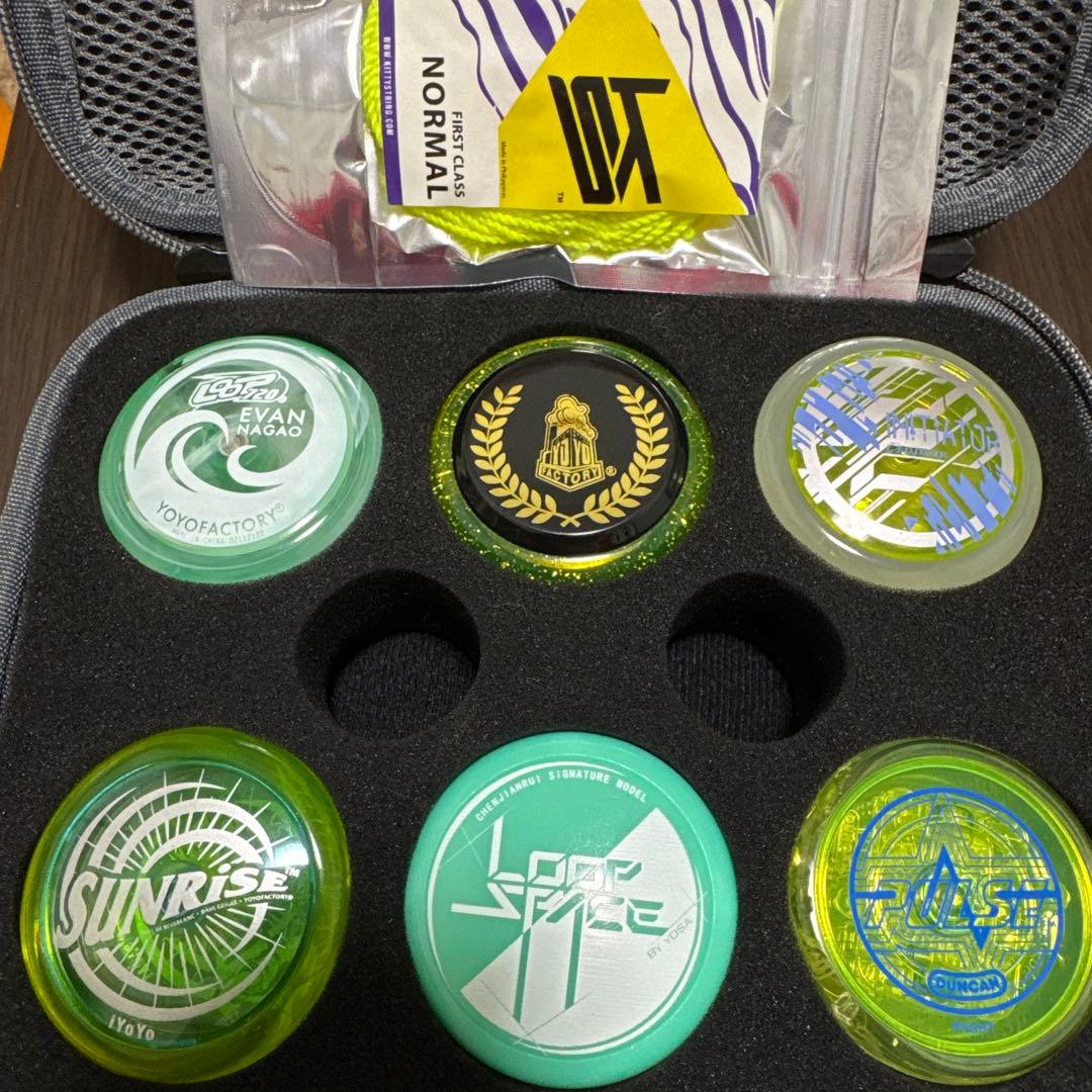 ルーピングヨーヨー６個セット　ヨーヨーケース・Kストリングノーマル10本付属 ヨーヨー 初心者セット ワンスター 7点 ストリング10本 DVD付き 小学生