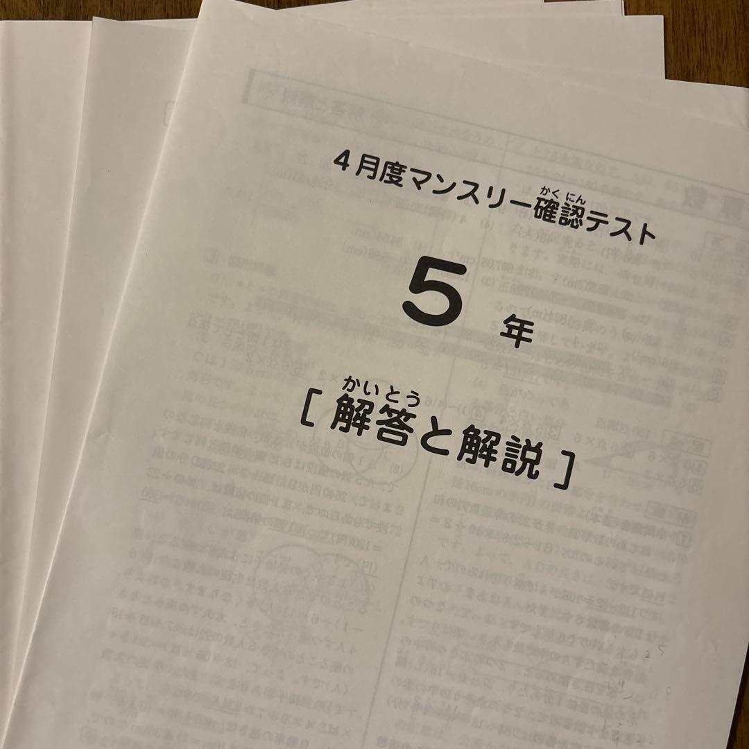 原本サピックス2024年4月度マンスリー確認テスト 5年 - メルカリ