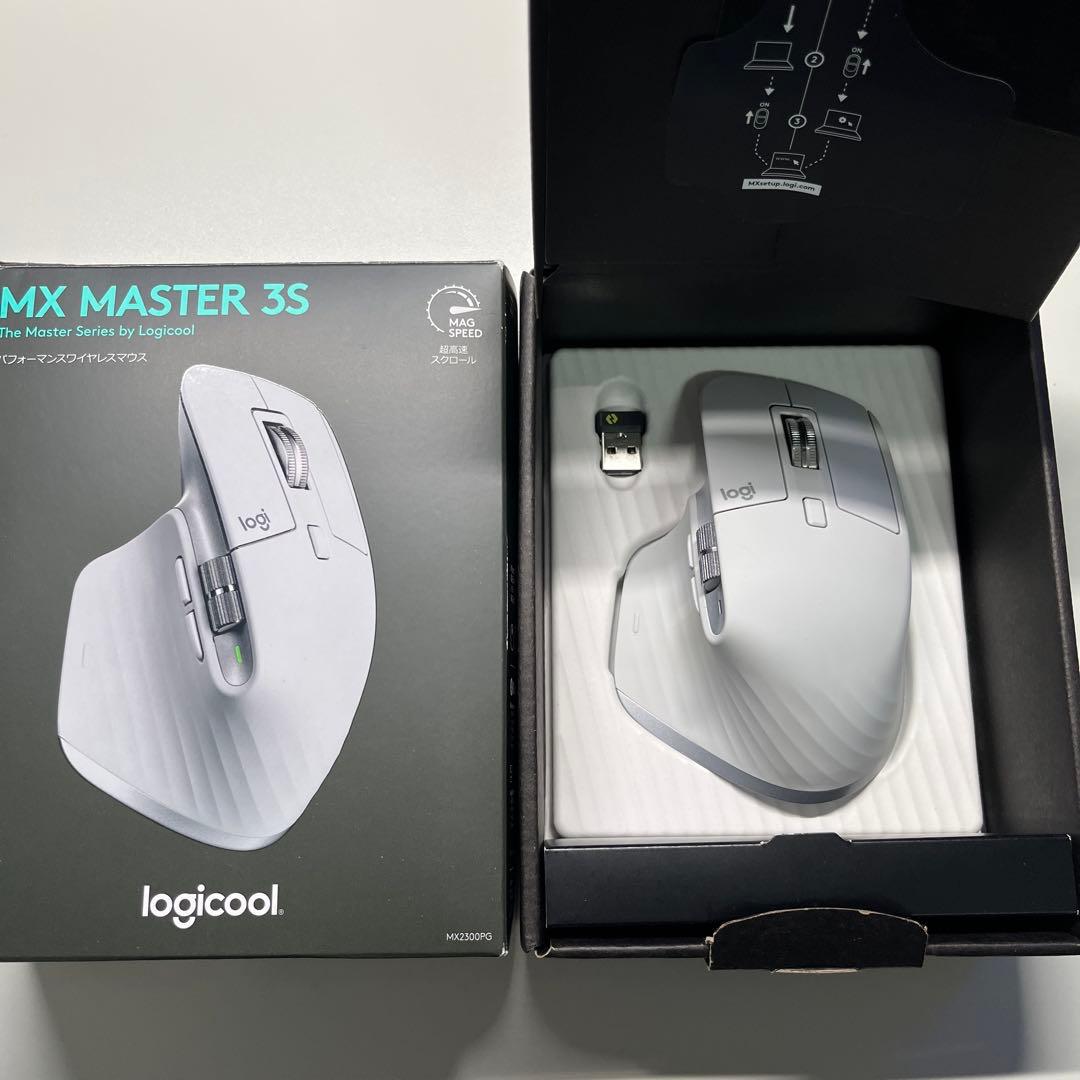 【美品】Logicool MX MASTER 3S ペイルグレー マウス MX MASTER 3S for Mac ペイルグレー MX2300MPG ［レーザー