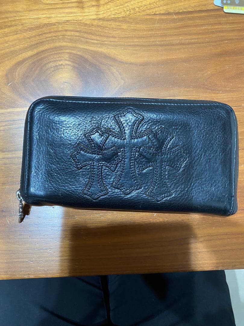 最終値下げ　 クロムハーツ 黒 クロス 長財布 rec f