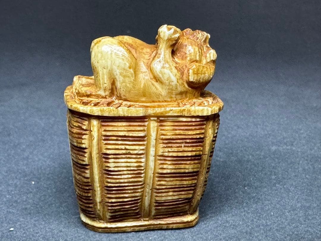 根付 ネズミ 鼠 彫刻 置物 細密細工 骨董 アンティーク - メルカリ