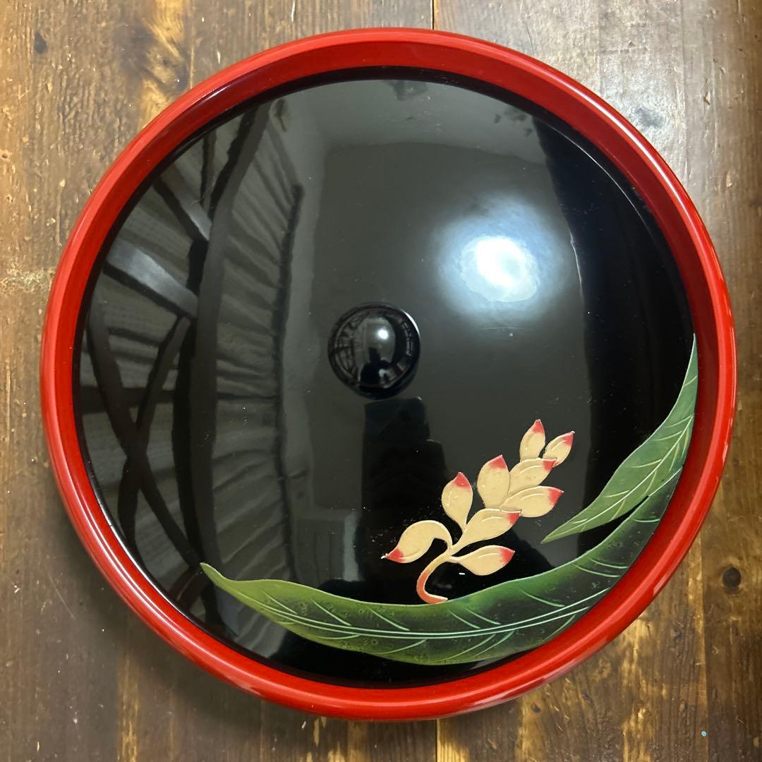 紅房　べんぼう　黒漆蓋付き菓子器　天然漆　希少　高級漆器　沖縄　琉球　伝統工芸品
