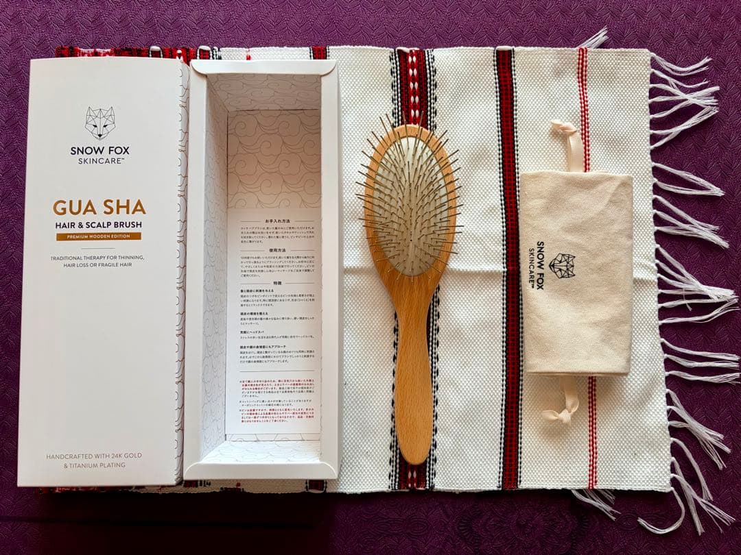 スノーフォックス SNOW FOX プレミアム FOXカッサ ウッド ヘアブラシ