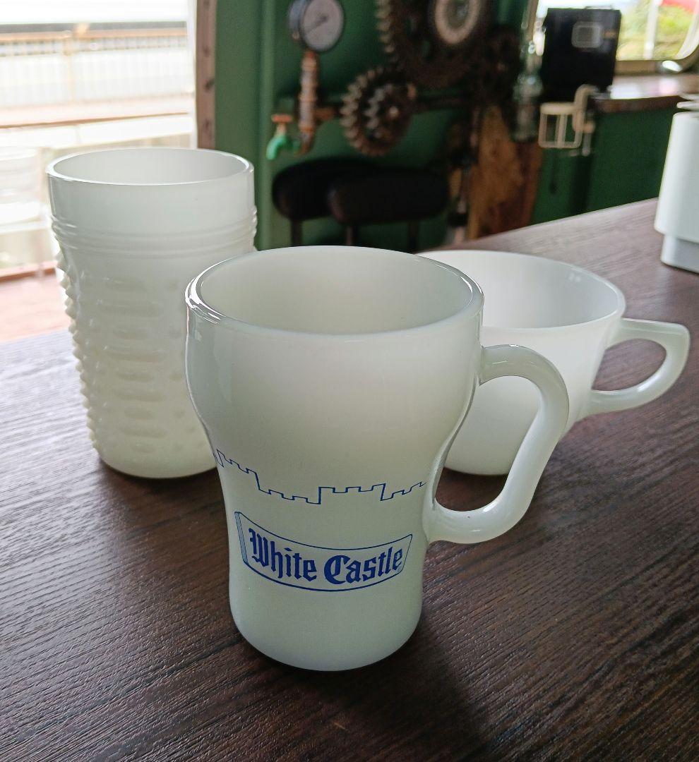 米軍放出品　ファイヤーキング　マグ　２個　ミルクガラス　1個