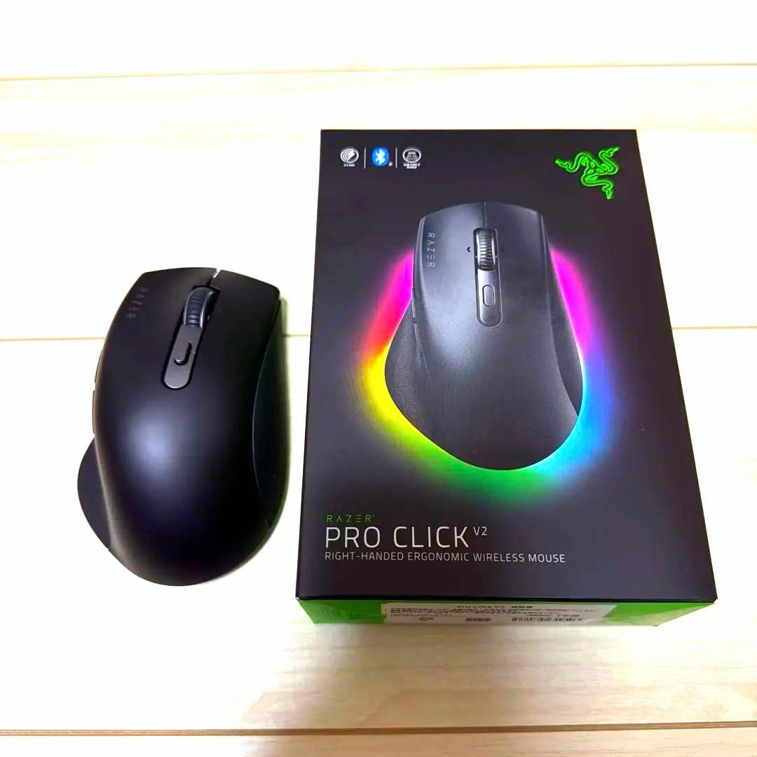 お*ぢ様 美品 即発送 Razer Pro Click V2 ワイヤレスマウス