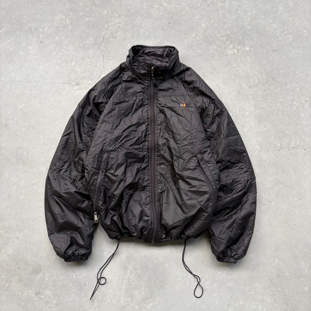 90s MOONSTONE 中綿 ナイロンジャケット 黒 ドローコード 短丈