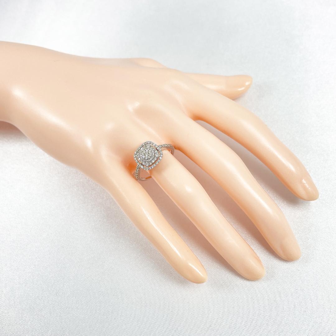 K18WG 天然ダイヤモンド 0.40ct リング