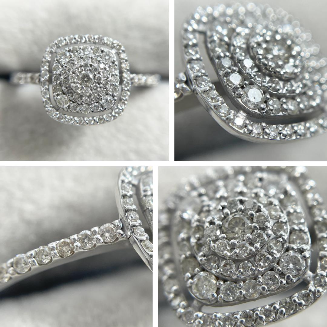 K18WG 天然ダイヤモンド 0.40ct リング