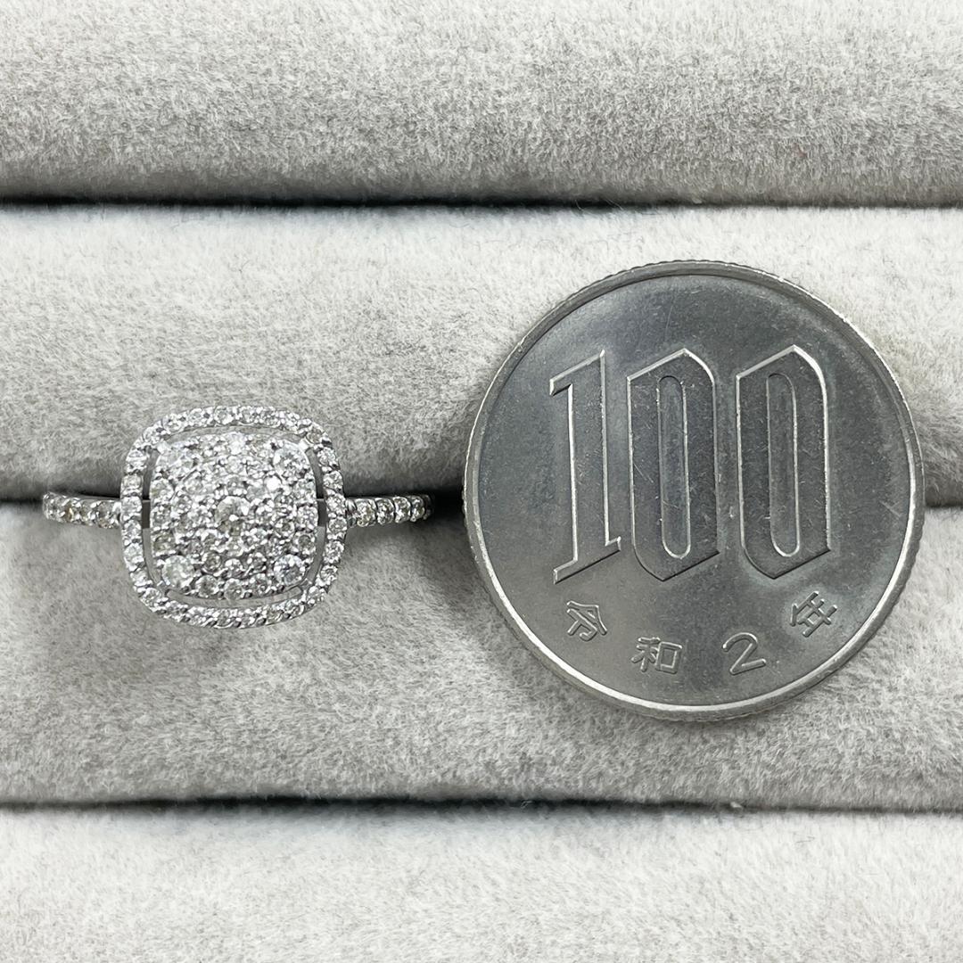 K18WG 天然ダイヤモンド 0.40ct リング