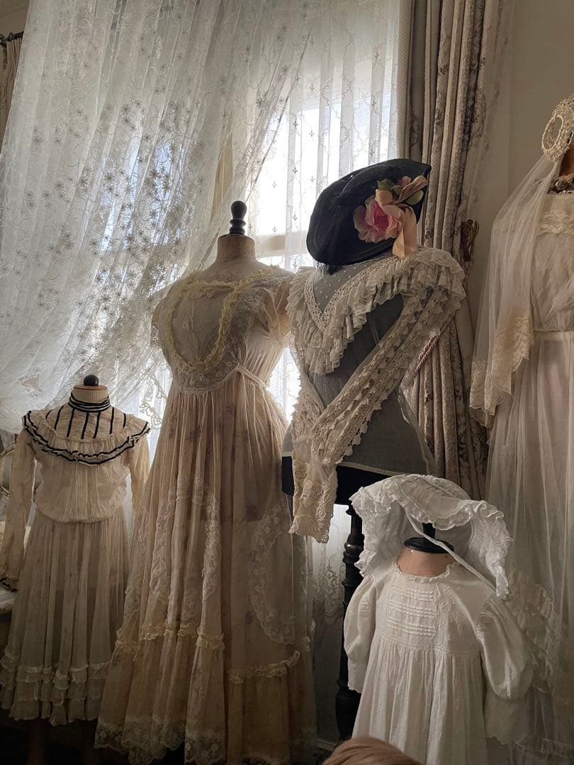 〜♡〜 美しいアンティークドレス 〜♡〜 フランスアンティークレース フランス製 1930年代 アンティークレースドレス