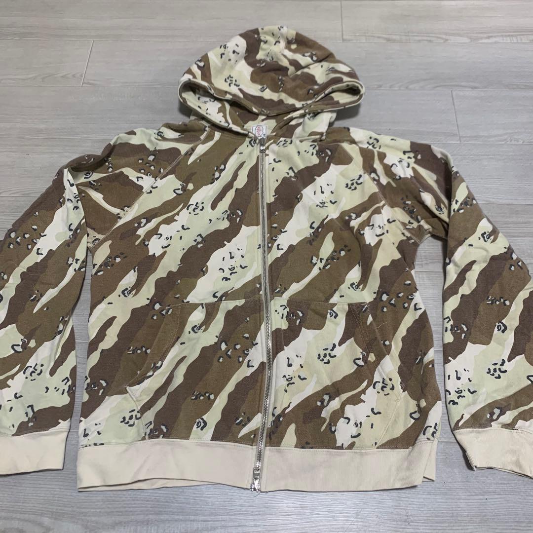 アベイシングエイプABathingApeジップパーカーMデザートカモ