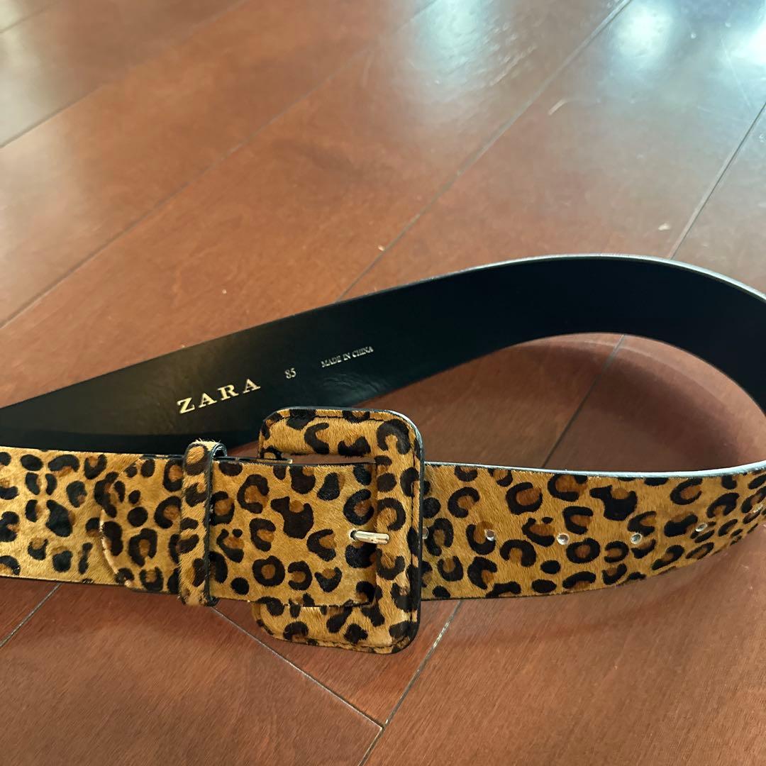 ZARA ヒョウ柄 ベルト 85 - メルカリ