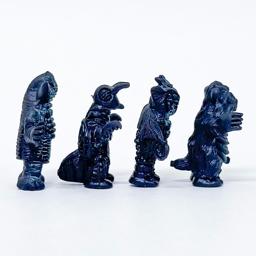 ウルトラマン怪獣消しゴム 7体（黒+メタリックグリーンスプレー