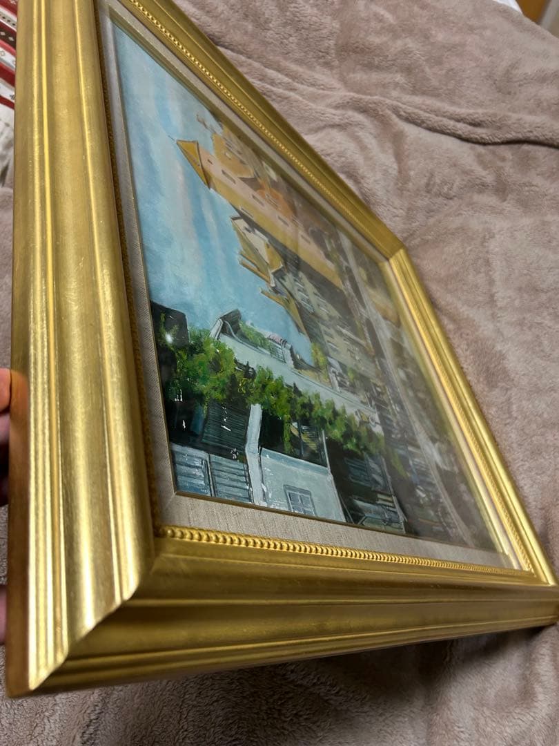 油彩画 原良次［花のある町・フランス] サイズ F10 - メルカリ