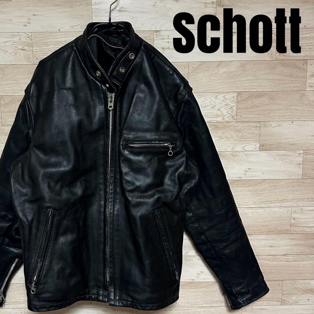✨Schott ショット 141 シングルレザーライダースジャケット 黒 40✨
