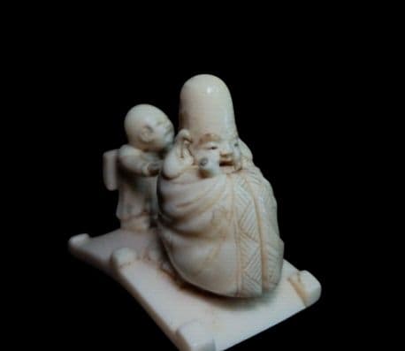 江戸時代 根付 「寿老人と唐子」 無銘 江戸時代 根付 「寿老人と唐子」 無銘 - メルカリ