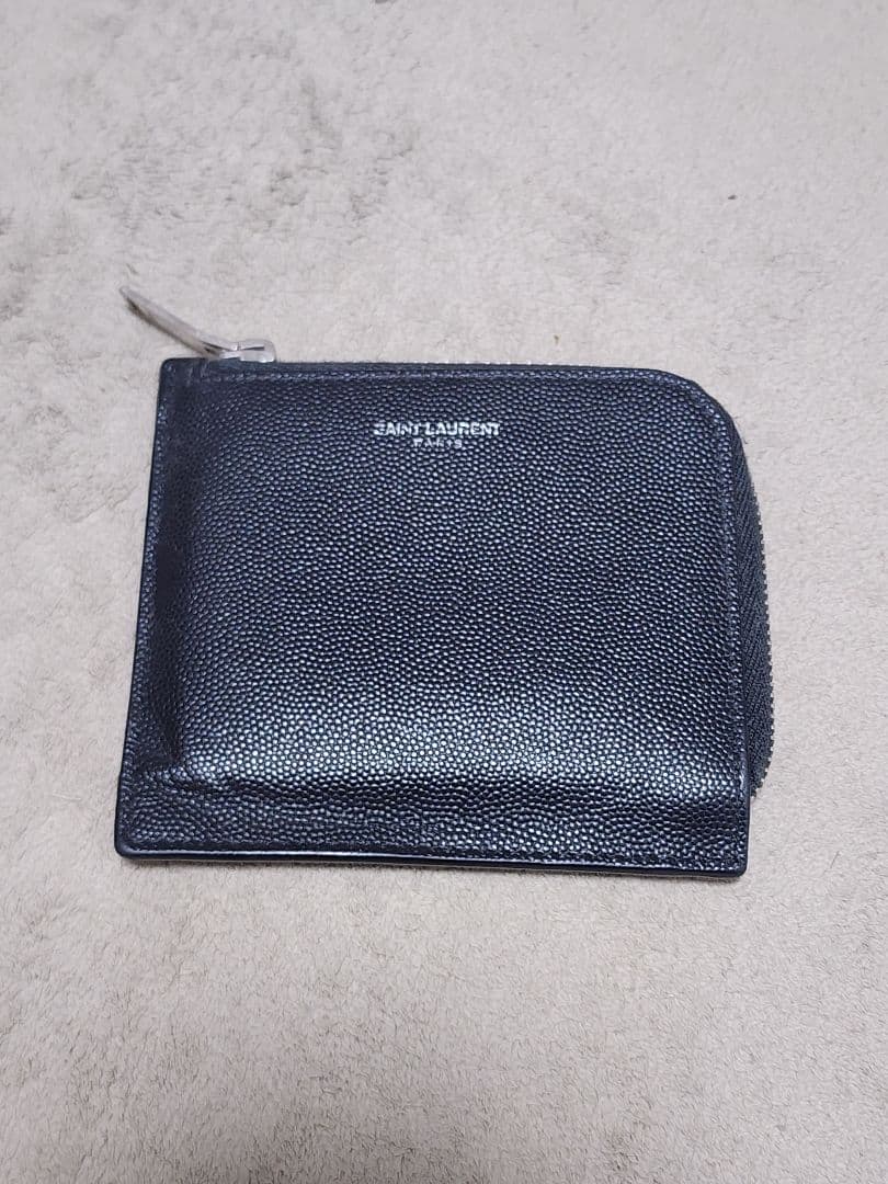 SAINT LAURENT L字ファスナー コンパクトウォレット 黒 ☆Saint Laurent☆カサンドラ コンパクト ジップ ウォレット財布