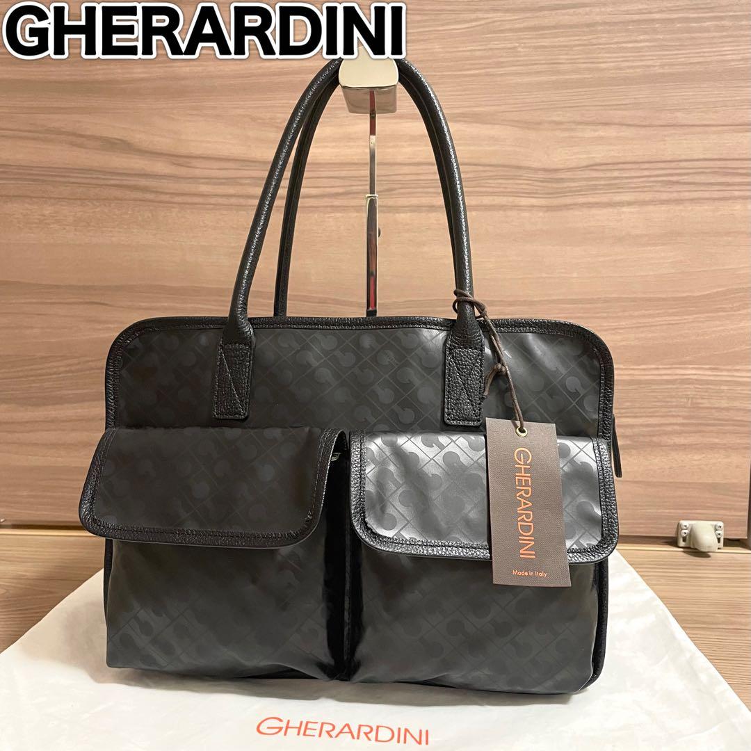 未使用タグ付/ゲラルディーニ　ミニボストン　ハンドバッグ　ソフティ　現行　黒