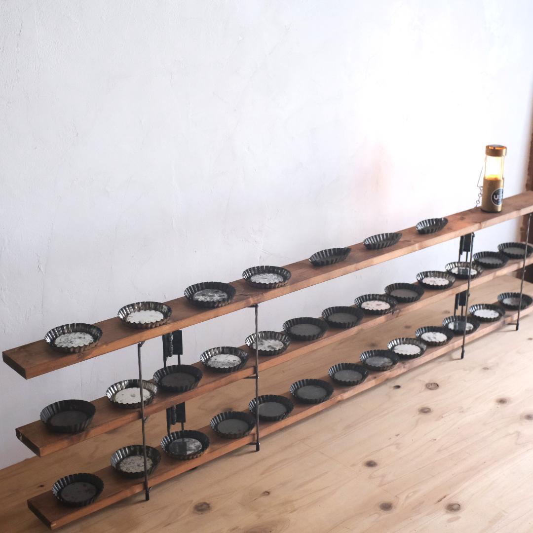 無骨なアイアン脚2点1セットG卓上 コンパクト イベント飾り棚 - メルカリ