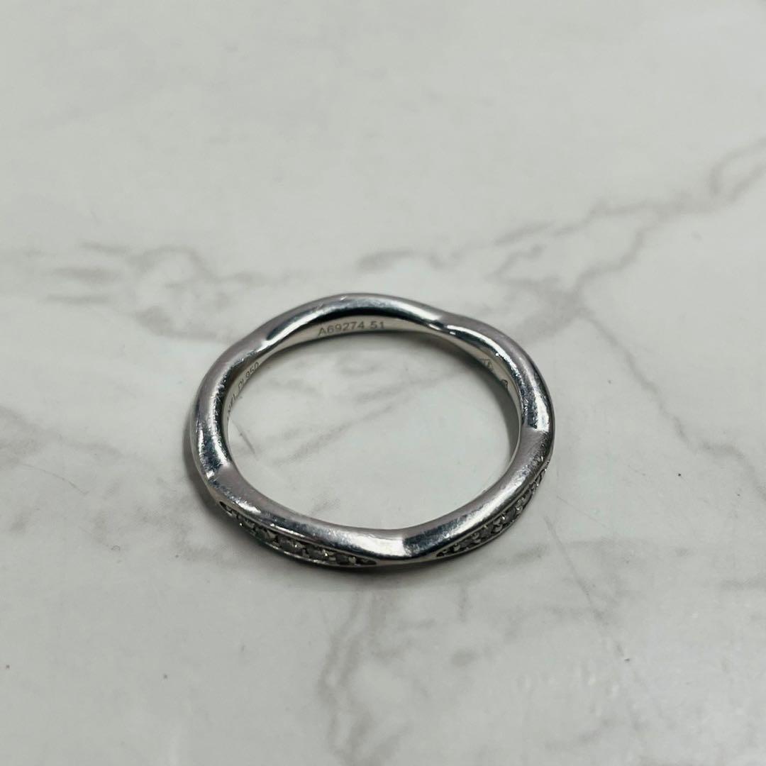 シャネル カメリア コレクション ハーフエタニティリング 3.7g PT950