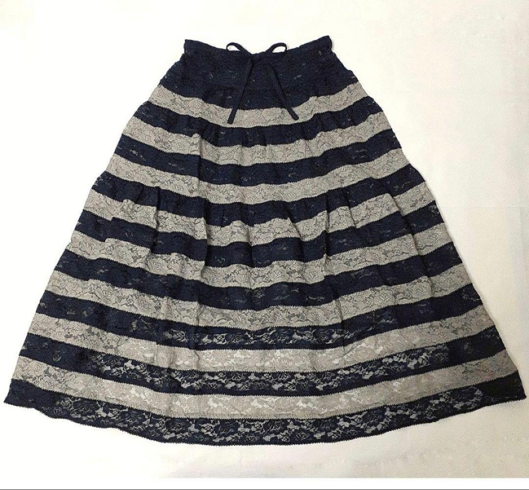 カネコイサオロングフレアスカート 黒とグレー