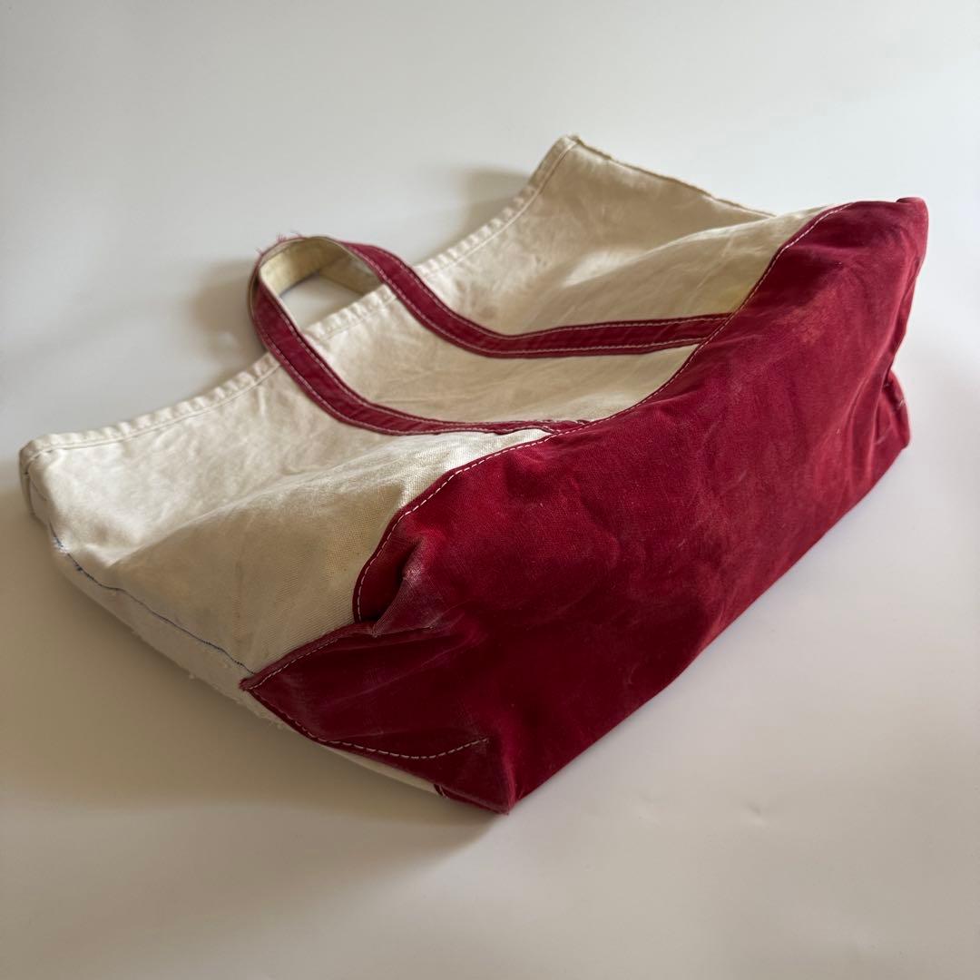 70s 80s L.L.Bean トートバッグ レッド タグなし