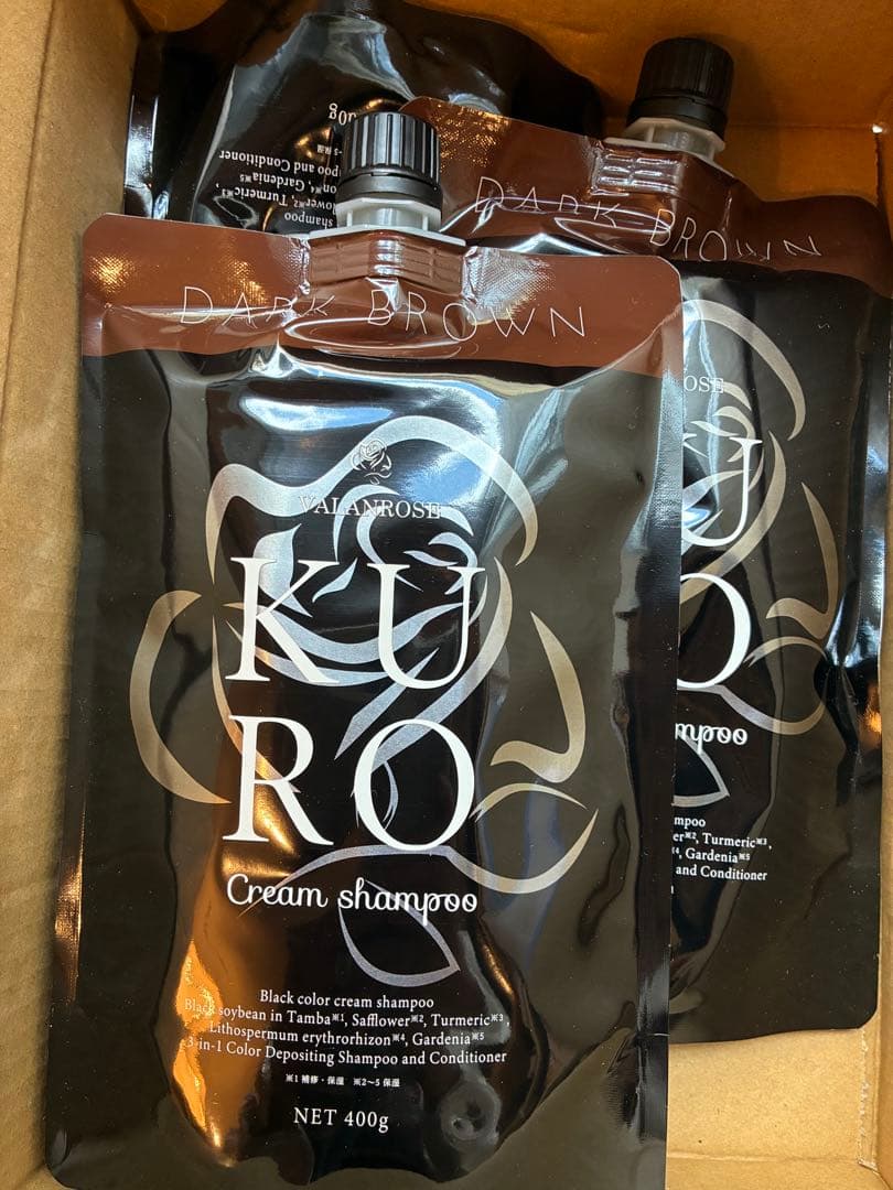 KURO Cream shampoo ダークブラウン 400g ✖️3