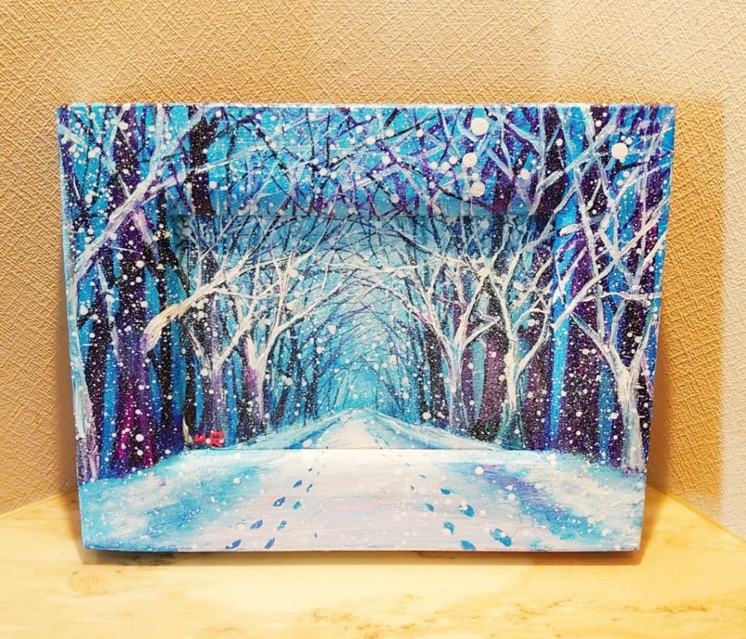 油絵 絵画【冬の朝日】 - メルカリ