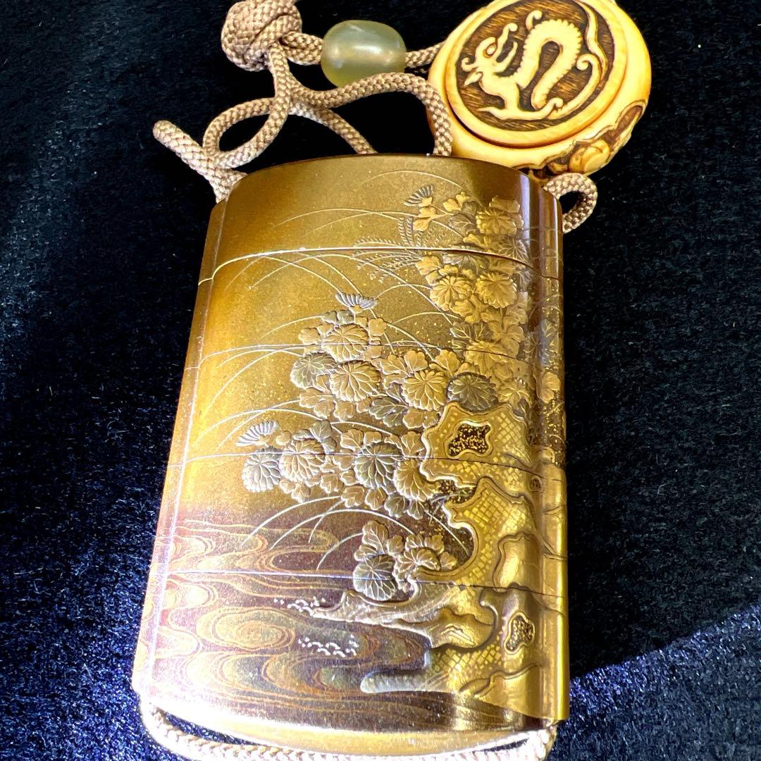 在銘　極上蒔絵　饅頭根付印籠　40g 東Y7-1219☆2Fチコチル 山陰のおみやげ本舗 なかうら / どじょう掬いまんじゅうに合う コーヒー