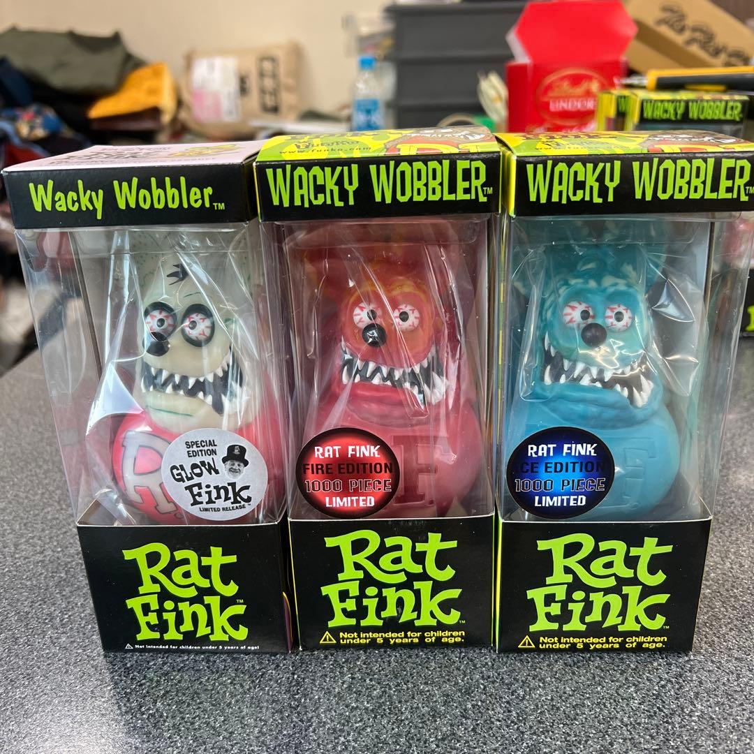 希少ラットフィンクボビングヘッド暗闇で光るGLOW FINK 3体セット