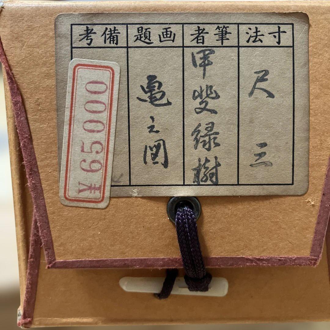 亀之図 尺三 掛軸 筆者 甲斐緑樹 元箱・木箱付き - メルカリ