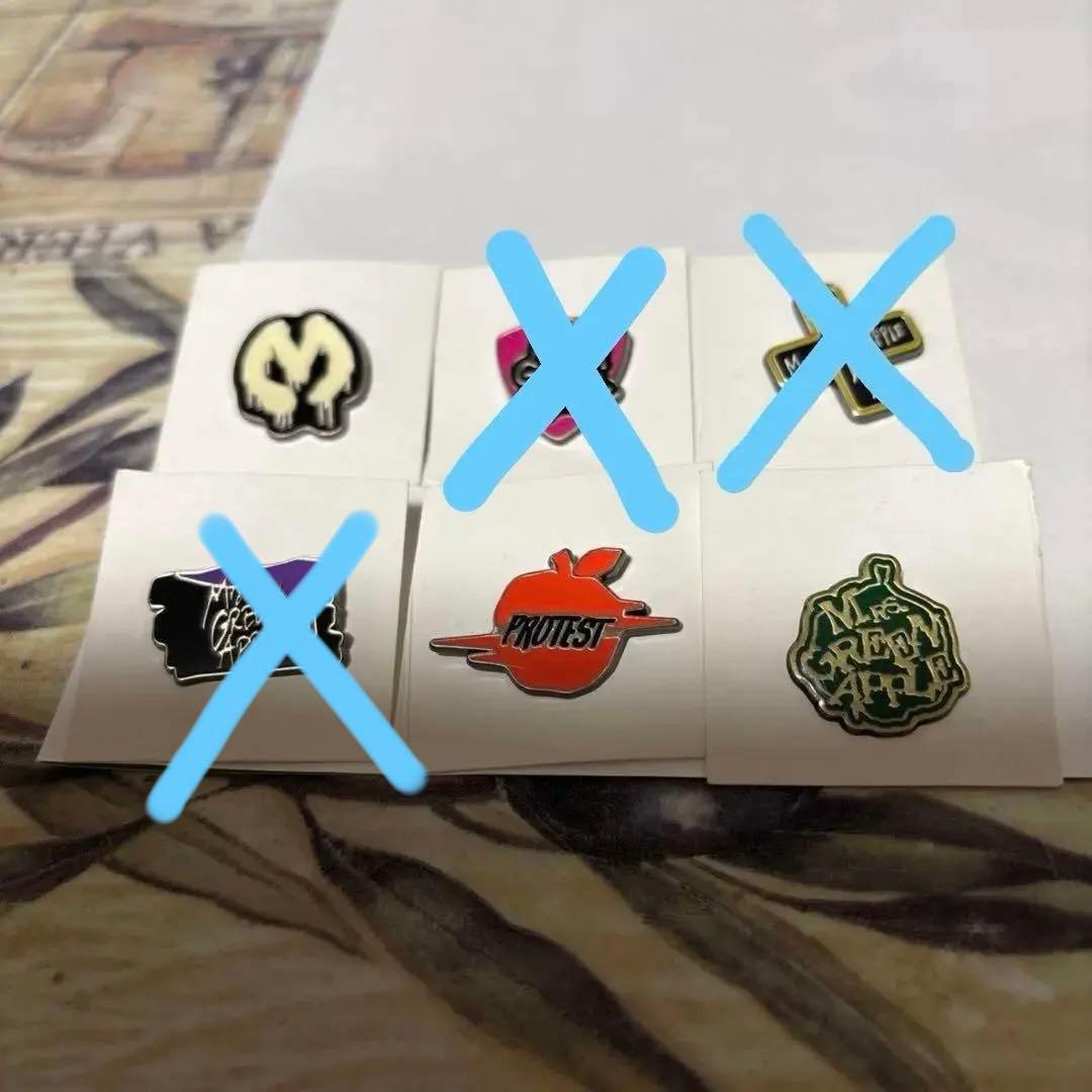 匿名Mrs.GREENAPPLE 2018ゼンジン未到とプロテストピンバッジ5つ