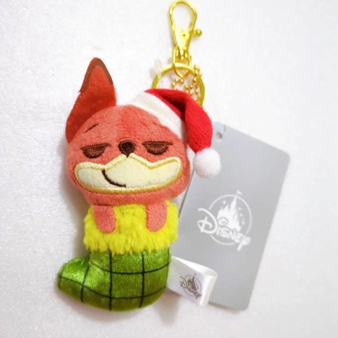 ディズニーストア ズートピア ニック クリスマス 靴下 ぬいぐるみキー