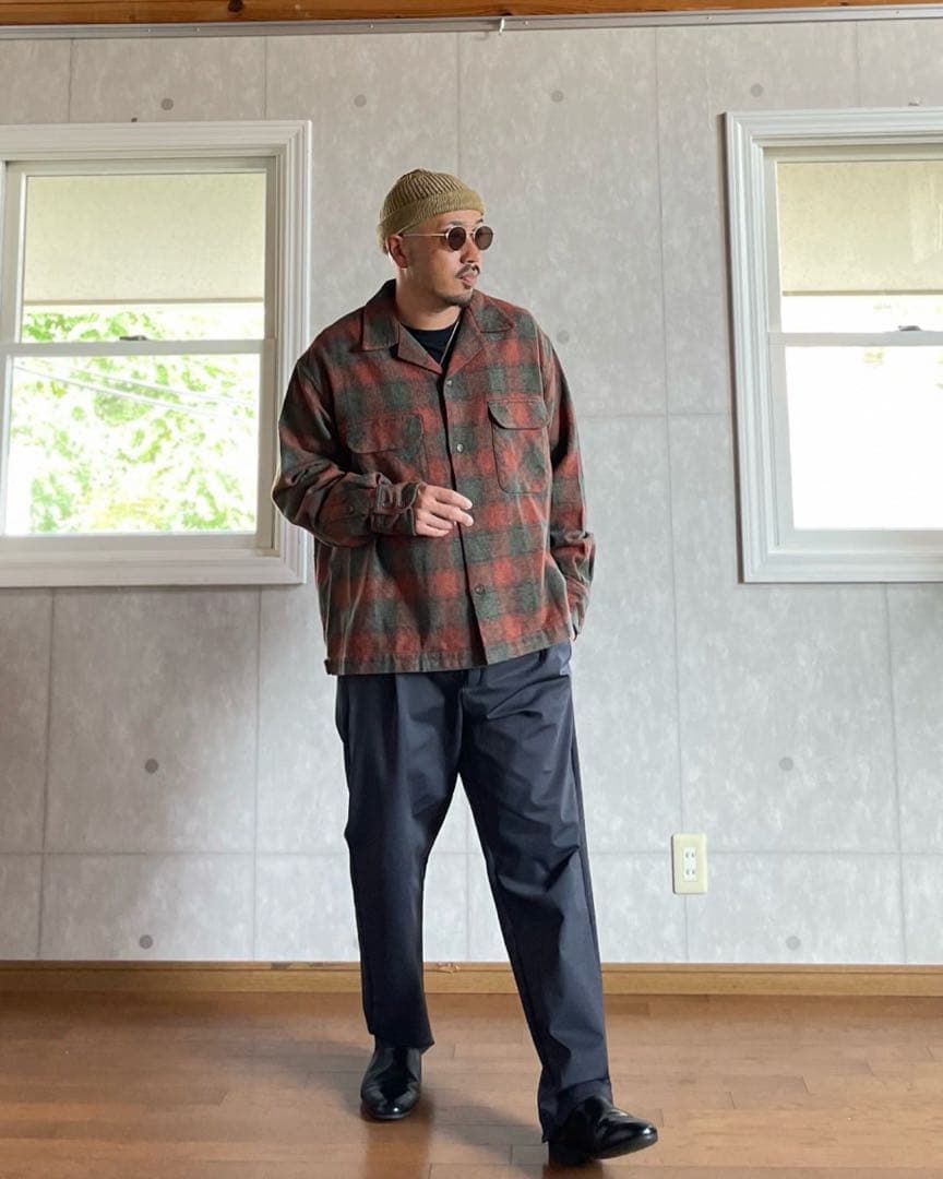 s*8様 H.UNIT Ombre check open collar L/S